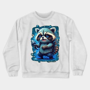 Warrior Racoon Splash Art Crewneck Sweatshirt